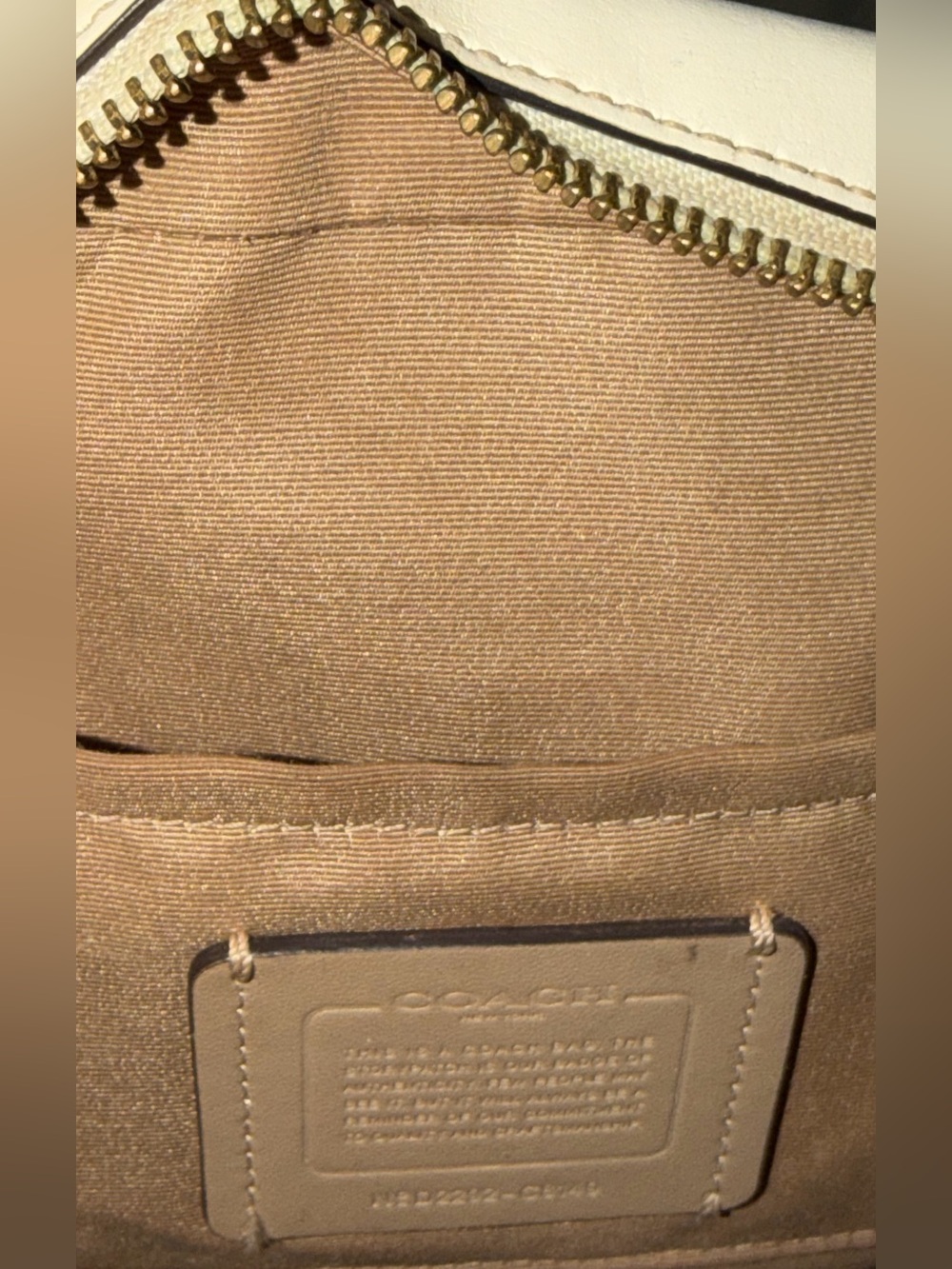Coach Cream Signature Canvas Shoulder Bag with Gold Hardware - Picture 5 of 5
